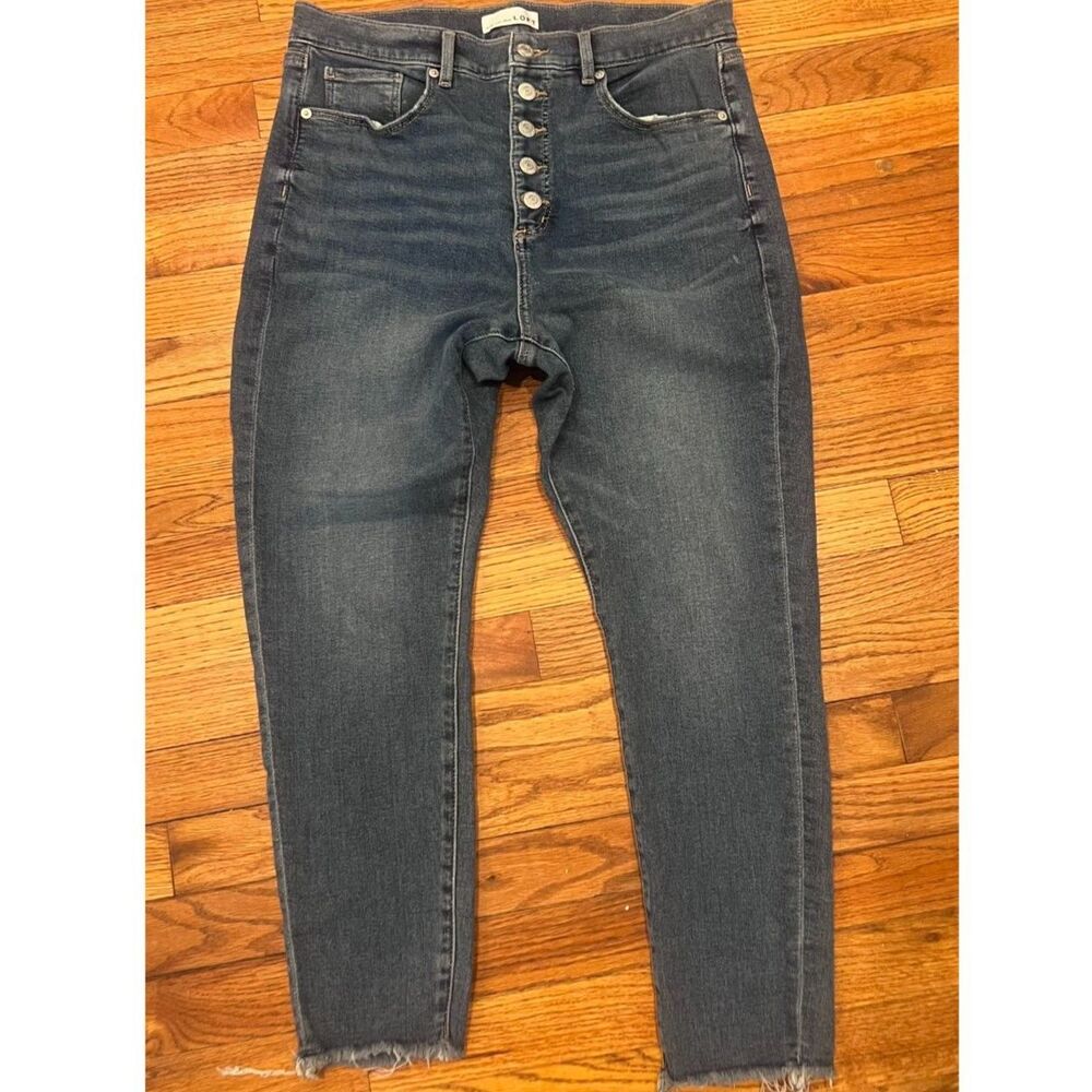 LOFT Made & Loved High Rise Button Fly Jeans – Raw Hem Skinny – Size 12P